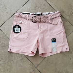 151 Dusty Pink Braided Belt Shorts Size 10